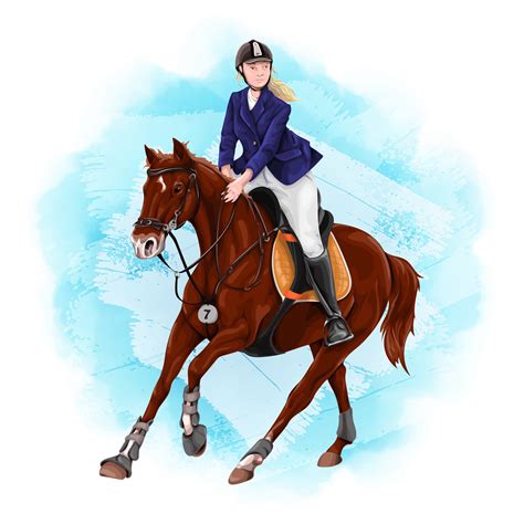 woman riding horse clip art