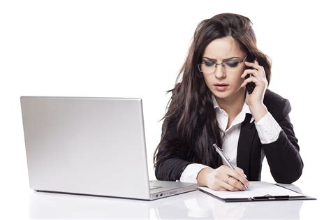 woman with laptop and phone
