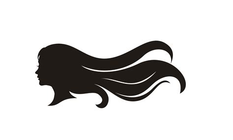 Women long hair style icon logo women on white Vector Image