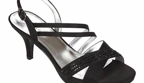 Women S Black Formal Dress Shoes ELEGANTPARK Closed Toe Comfort Heel Rhinestone