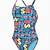 women's marble replay tie back one piece swimsuit