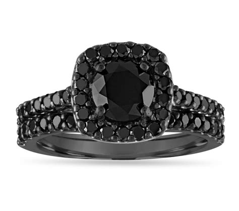 women's black engagement rings