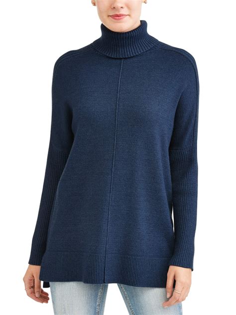 women's cowl neck tunic sweater