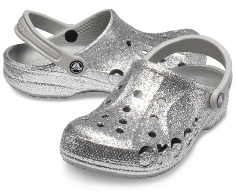 women's crocs silver glitter
