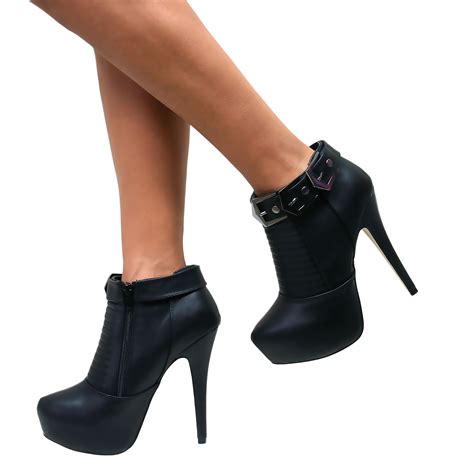 women's high heel ankle booties