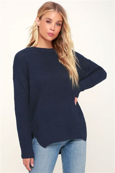 women's navy blue sweater