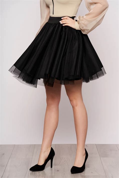 Women's Short Black Tulle Skirt