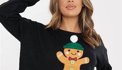 Womens Christmas Jumpers Gingerbread Man Who Doesn't Love A Sequin At ?