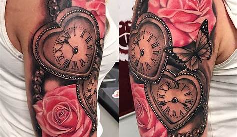 Girl and clock realism tattoo by Federica @ Soular Tattoo