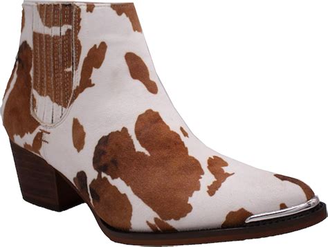 Boohoo Womens Cow Print Western Boots Black 6 Lyst