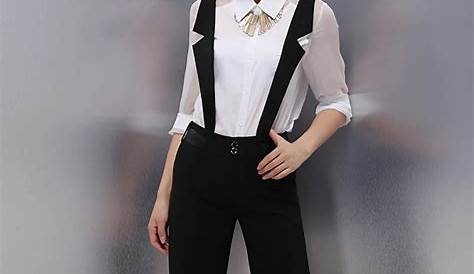 2016 Black fashion detachable suspenders wide leg pants