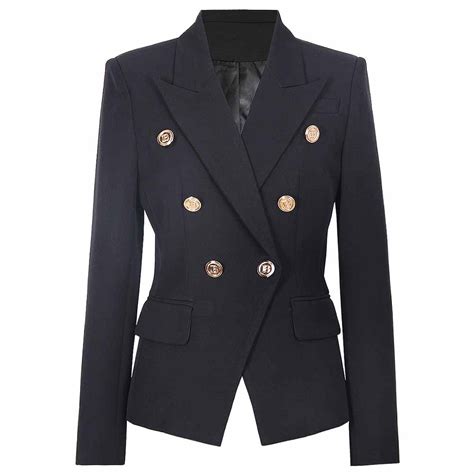 Womens Double Breasted Button Blazer