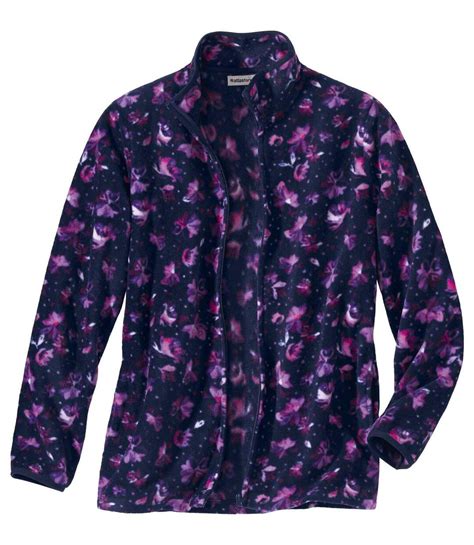 home.furnitureanddecorny.com:womens floral print fleece jacket