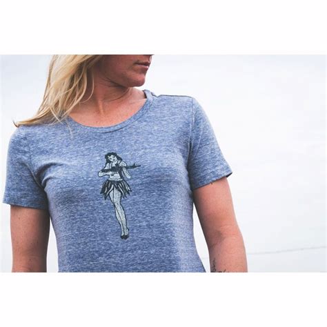 Womens Megablend Hula Girl T-Shirt Night Heather Lg 