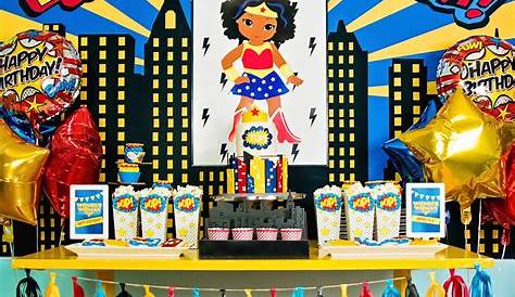 Kara's Party Ideas Wonder Woman Superhero Birthday Party | Kara's Party