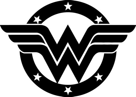 wonder woman logo black and white