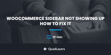 Woocommerce Sidebar Widget Not Showing