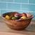 wood and ceramic fruit bowl