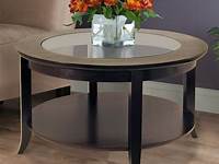 The Branch Round Clear Glass Table with Wood Legs