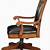 wood and leather office chair