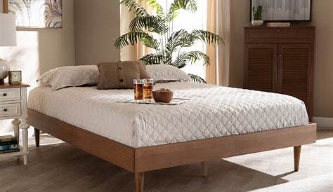 Wood Bed Frame Walmart Baxton Studio Anders Traditional And Rustic Ash Walnut