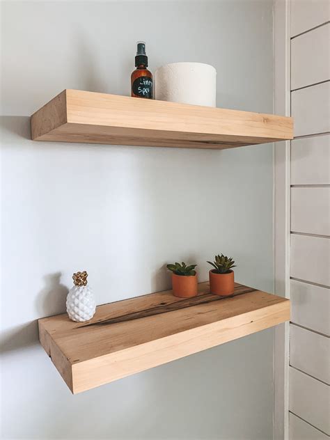 Modern Rustic Floating Shelf, Wooden Bathroom Shelves