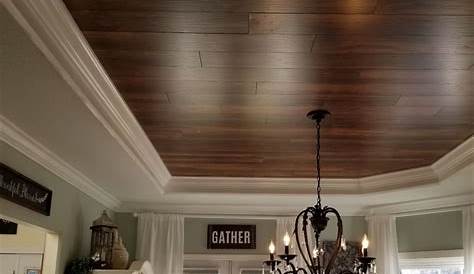DIY Ceiling Planks from Laminate Flooring Diy ceiling, Bathroom