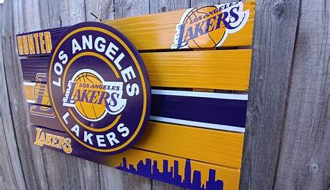 Wood Signs With Lakers Los Angeles Basketball en Logo Etsy