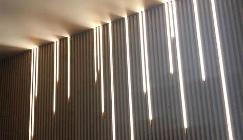 Wood Slat Accent Wall With Lights L'Abri · ted Curved · Divisare