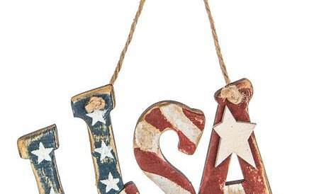 Wood Usa Ornament en American Flag Cross Etsy
