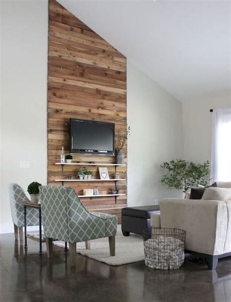 Wooden Wall Design Visualization living room