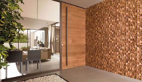 Wood Wall Panel Mosaic en Shaped With Mirror Inserts en