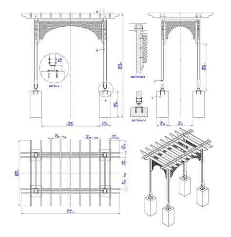 Wood Arbor Drawing