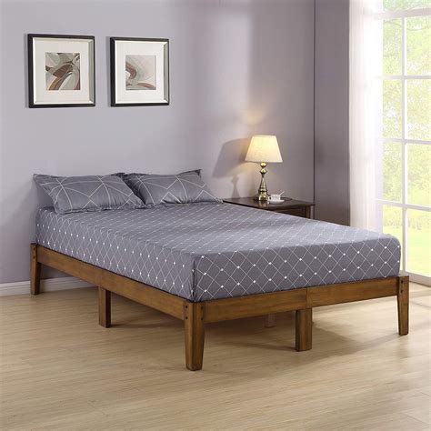 wood bed frame queen for box spring