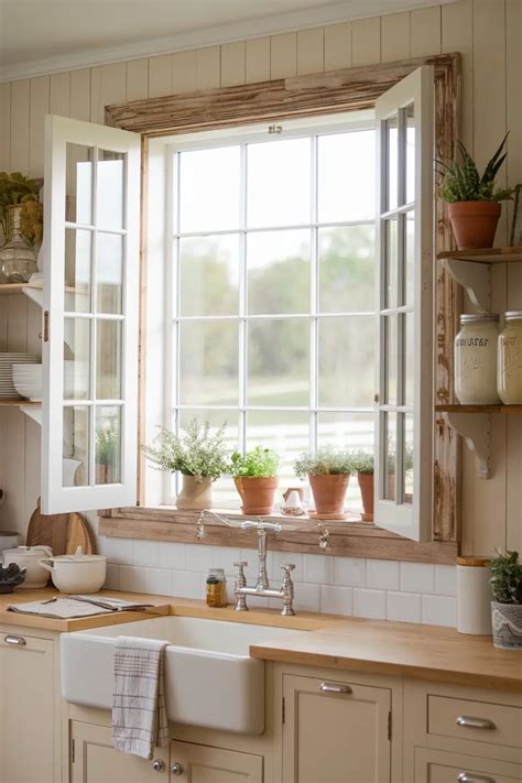 Wood Design Over Kitchen Window