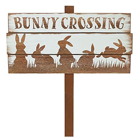 wood easter bunny signs