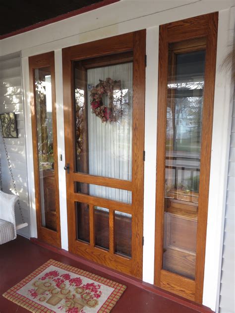 wood frame glass storm door