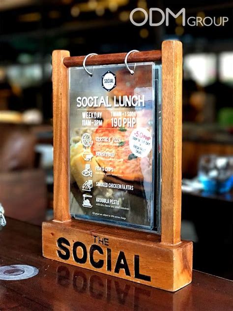 Wood Menu Stand