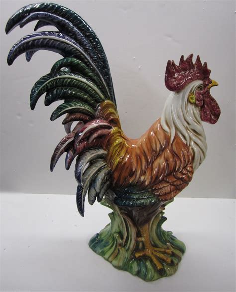 wood or ceramic roosters