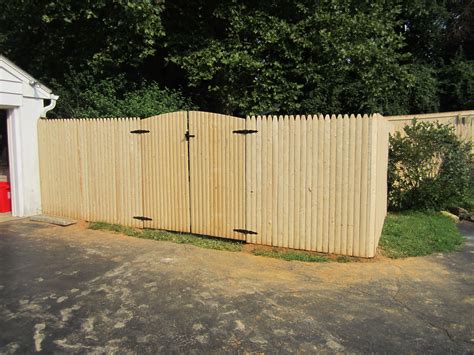 wood stockade fence gate