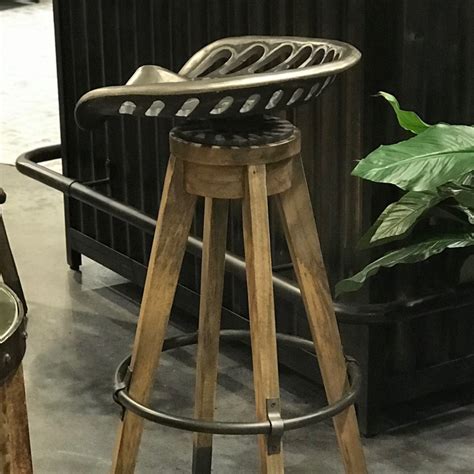 wood tractor seat counter stool