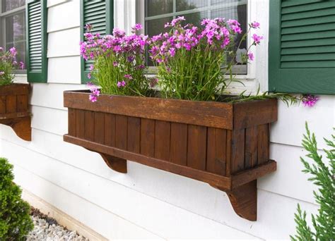 Wood Window Boxes With Brackets
