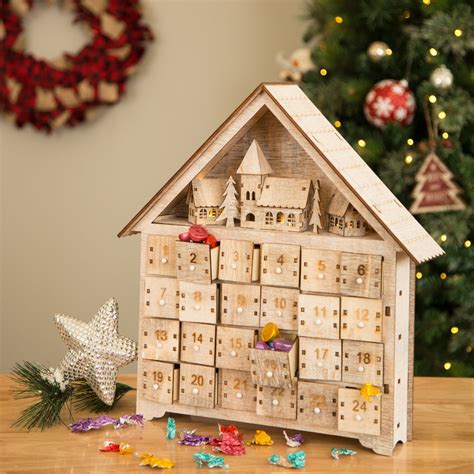 Wooden Advent Calendar With Large Drawers