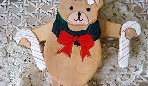 Wooden Bear Christmas Ornaments Tree Ornament Teddy Personalized With A Name