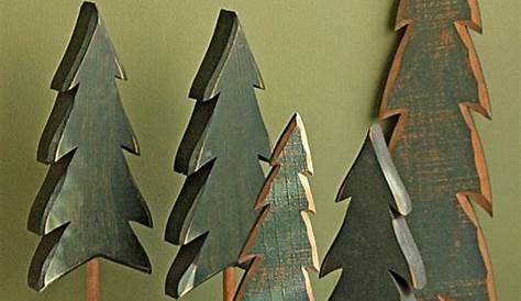 Wooden Christmas Tree Set s s Of 3 s Wood Etsy