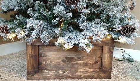 Wooden Christmas Tree Skirt Box Folding Collapsible Rustic Etsy