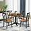 5 Piece Dining Table Set Industrial Wood Kitchen Table and 4 Padded