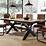Laredo 63" MidCentury Modern Walnut Wood Dining Table with Black Legs