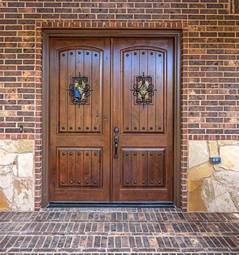 Custom Solid Wood Double Doors Exterior Front Entry Doors by Decora