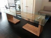 Jonathan wooden dining table with Glass top Klarity Glass Furniture
